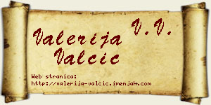Valerija Valčić vizit kartica